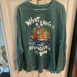 COPY - COPY - Green Graphic Long Sleeve Shirt life is good NWOT